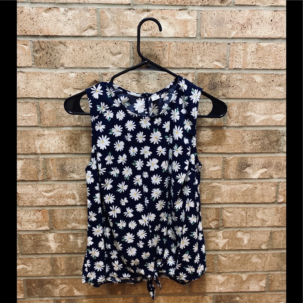 Old Navy Daisy-Print Tie-Front Tank XS